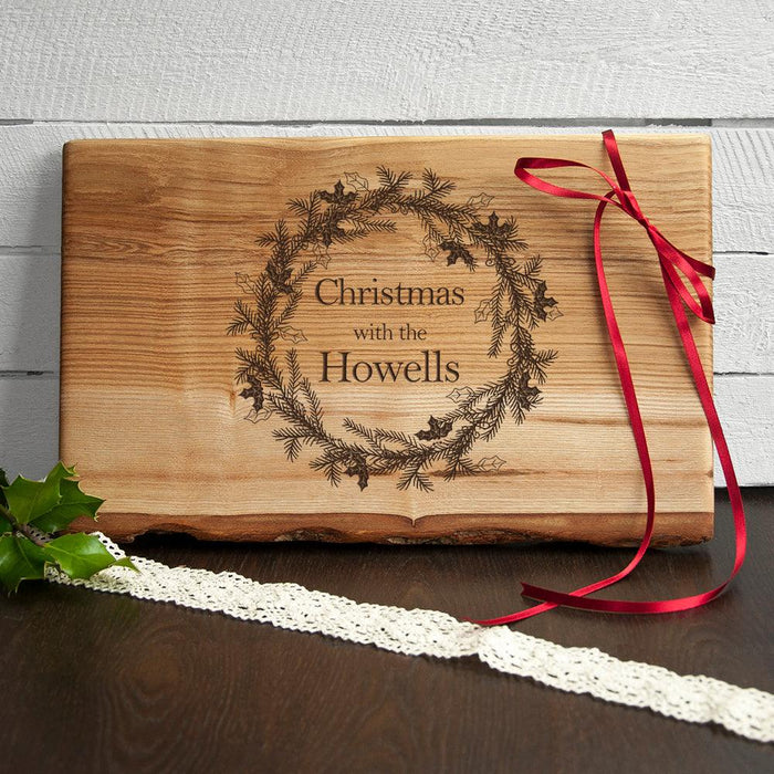 Personalised Welsh Ash Christmas Serving Board