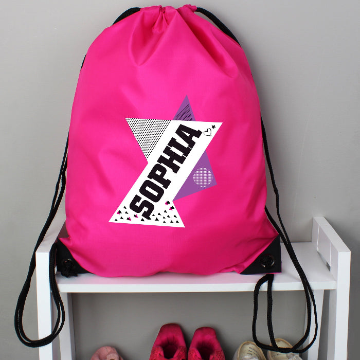 Personalised Name Pink Swim & Kit Bag