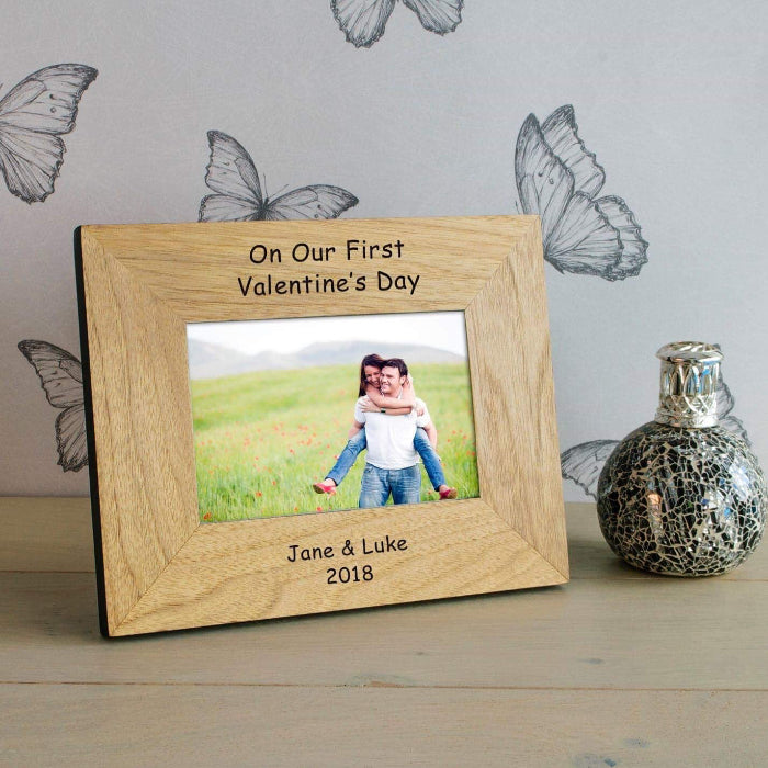 Personalised On Our First Valentines Day Photo Frame