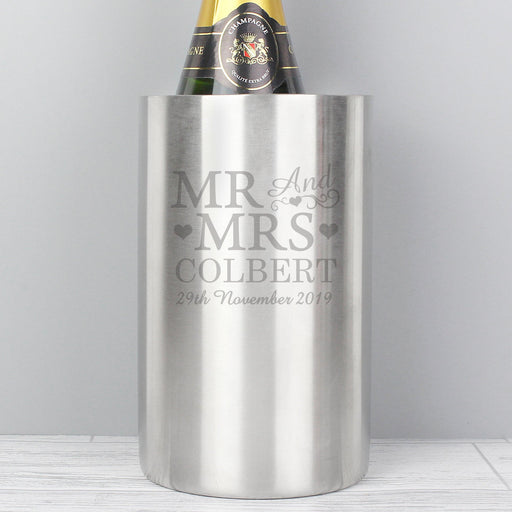 Personalised Mr & Mrs Wine Cooler