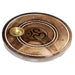 Mango Wood Round Om Ashcatcher Incense Sticks & Cones Burner