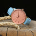 Personalised Ladies Architect Coral Watch With Light Blue Strap