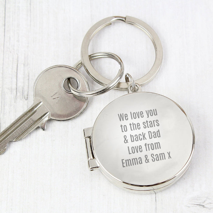 Personalised Photo Locket Keyring - Any Text