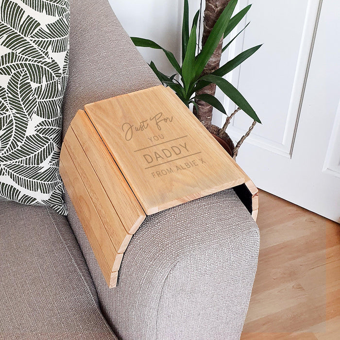 Personalised Reserved For Wooden Sofa Tray