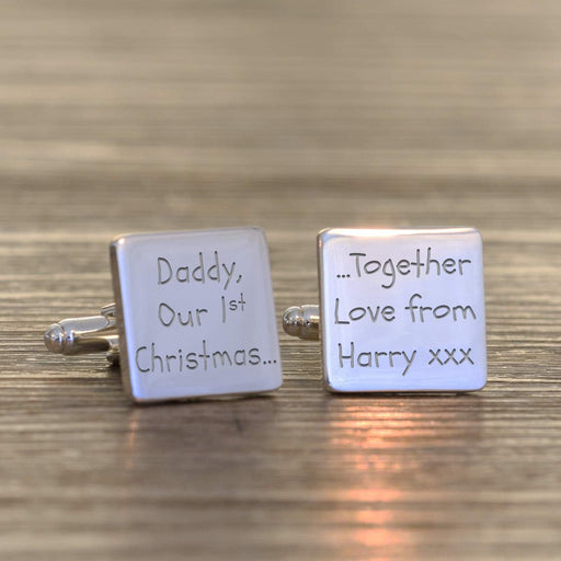 Personalised Daddy Our 1st Christmas Together Cufflinks - Myhappymoments.co.uk