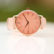 Personalised Ladies Architect Coral Watch With Light Pink Strap