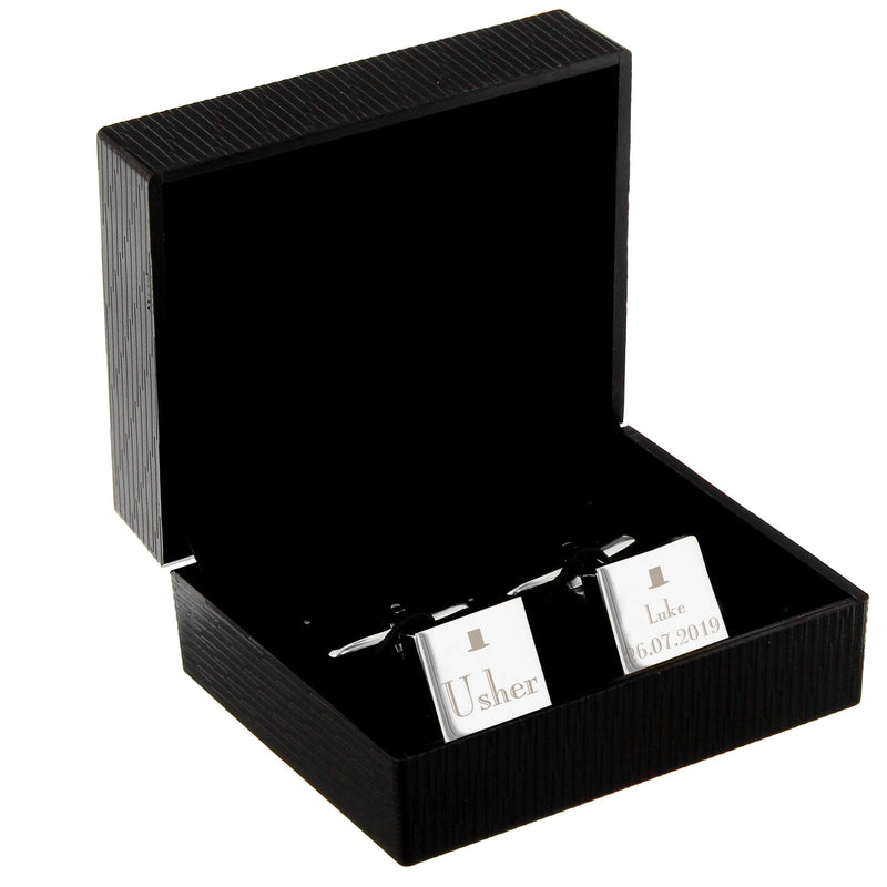 Personalised Usher Square Cufflinks - Myhappymoments.co.uk