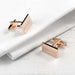 Personalised Rectangle Rose Gold Plated Cufflinks - Myhappymoments.co.uk