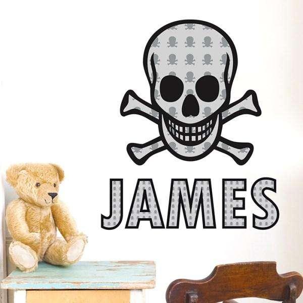 Personalised Skull & Bones Wall Art - Myhappymoments.co.uk