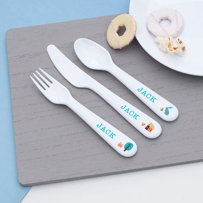 Personalised Children's Scandi Summer Cutlery Set