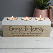 Personalised Wedding Triple Tea Light Box