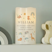 Personalised Safari Animals Nightlight LED Candle