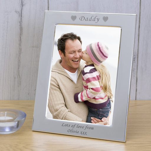 Personalised Daddy Silver Plated Photo Frame