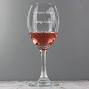 Engraved Measures Wine Glass