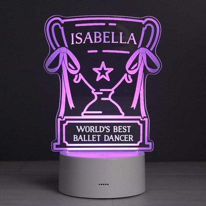 Personalised Trophy LED Colour Changing Night Light - Myhappymoments.co.uk