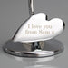 Personalised Free Text Swarovski Crystocraft Rose With Heart Ornament