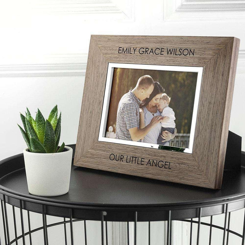 Engraved Walnut Photo Frame - Myhappymoments.co.uk