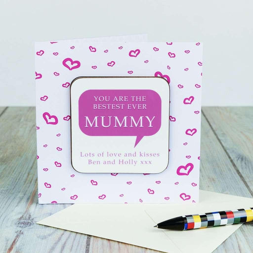 Personalised Coaster Card - Bestest Mummy - Myhappymoments.co.uk