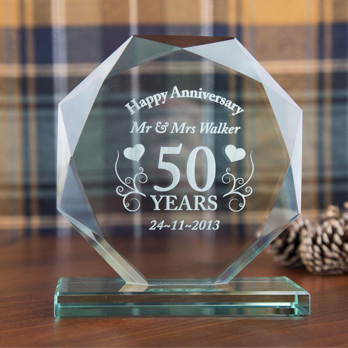Personalised 50th Anniversary Glass Ornament