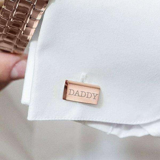 Personalised Classic Rose Gold Plated Cufflinks - Myhappymoments.co.uk