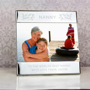 Personalised Silver Floral Square 6x4 Photo Frame - Myhappymoments.co.uk