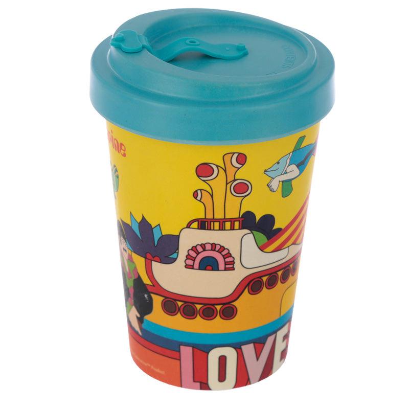 The Beatles Yellow Submarine Reusable Screw Top Bamboo Composite Travel Mug