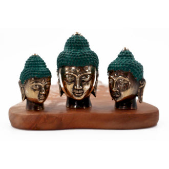 Brass Buddha Heads (Set of 3)