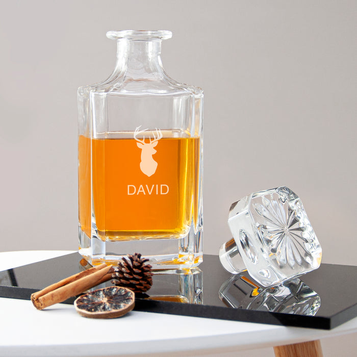 Personalised Classic Stag Square Decanter