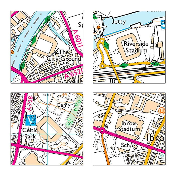 Football Club Stadium Map Mug and Coaster Gift Set