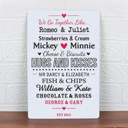 Personalised We Go Together Like Sign - Myhappymoments.co.uk