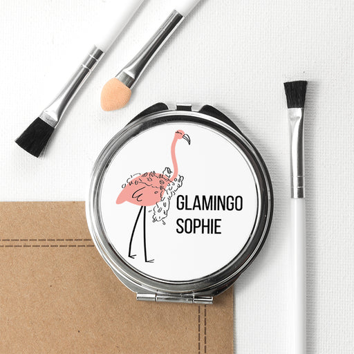 Personalised Glamingo Round Compact Mirror