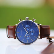 Personalised Men's Architect Motivator Watch With Walnut Strap