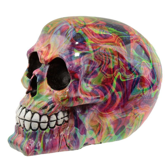 Rainbow Marble Skull Ornament