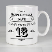 Personalised Birthday Age Vintage Typography Mug - Myhappymoments.co.uk