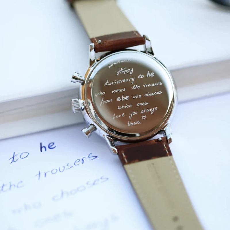 Handwriting Engraving Men's Architect Motivator Watch