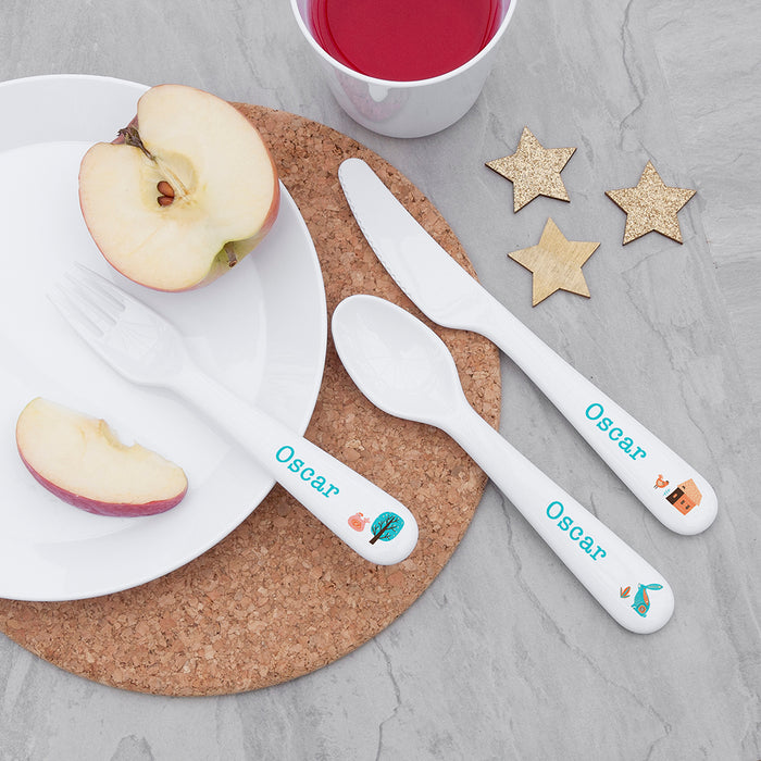 Personalised Children's Scandi Summer Cutlery Set