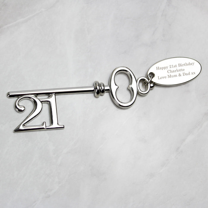 21 Key Old Personalised 21st Birthday Key