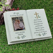 Personalised Photo Upload Memorial Cross Gravestone Book
