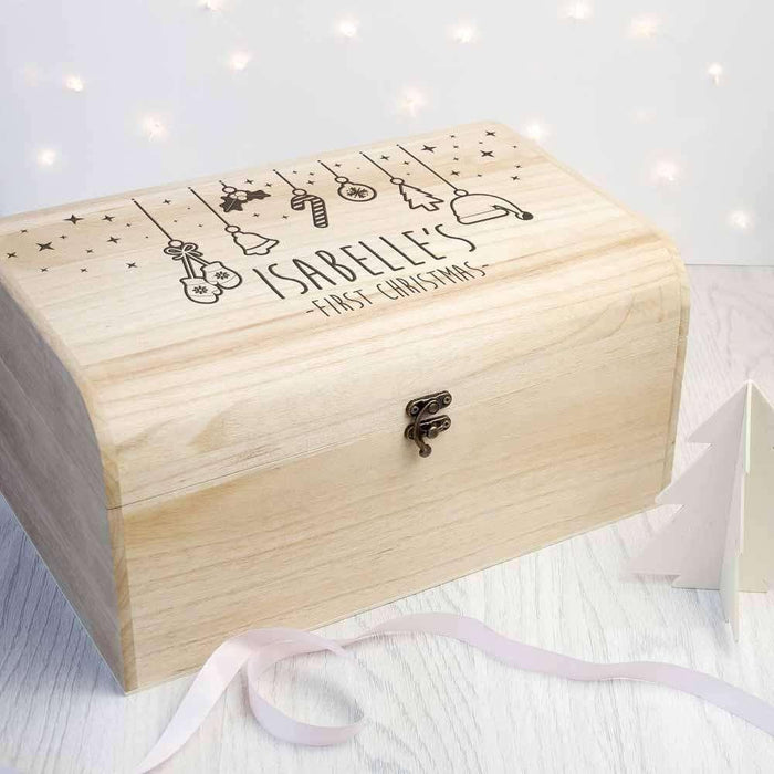 Personalised Baby's First Christmas Eve Chest - Myhappymoments.co.uk