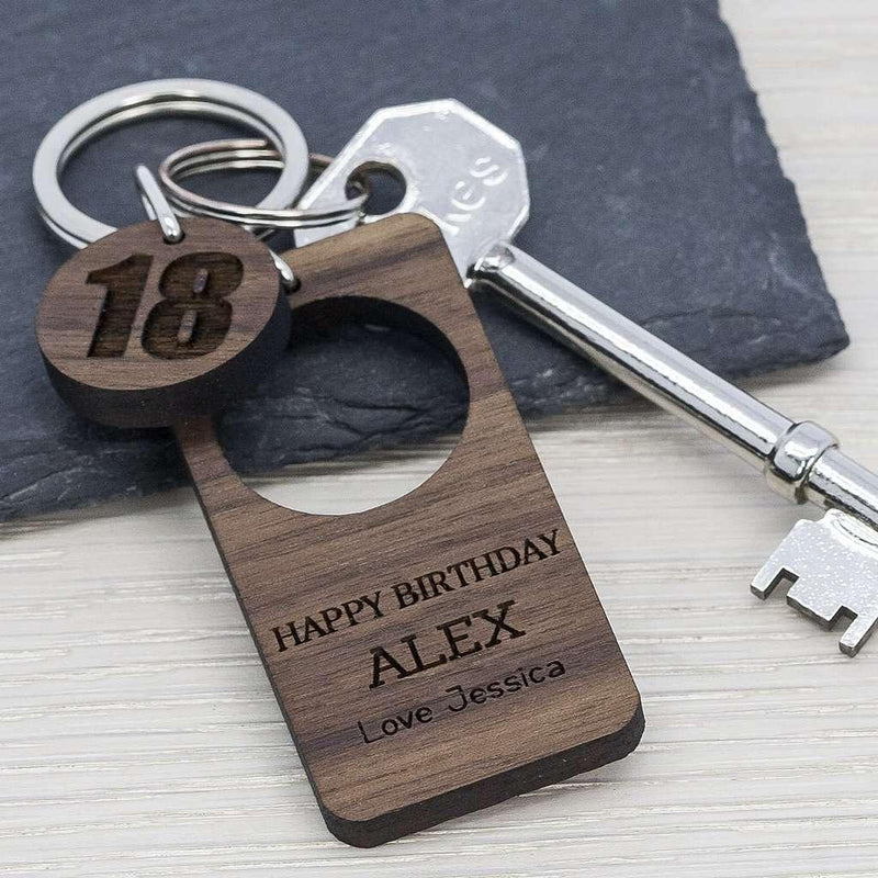 Personalised Happy Birthday Age Keyring - Myhappymoments.co.uk