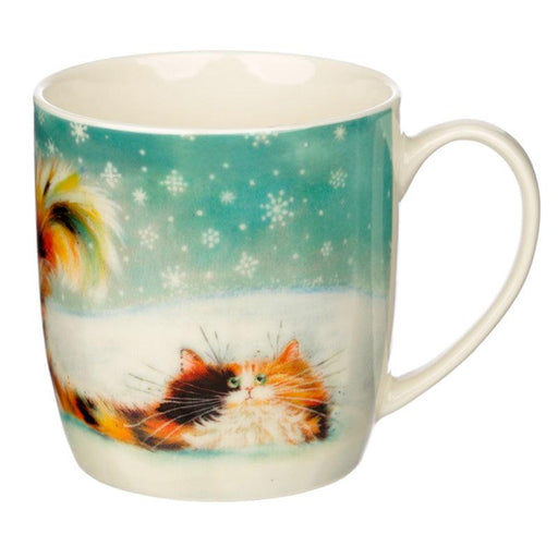 Kim Haskins Christmas Ginger Cat Porcelain Mug