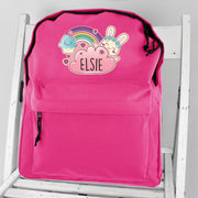 Personalised Cute Bunny Pink Backpack