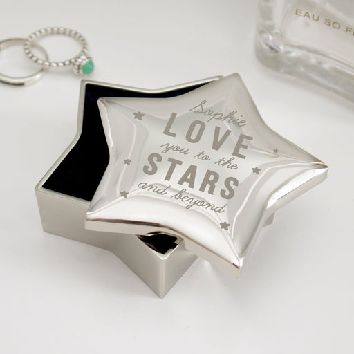 Personalised Love You To The Stars And Beyond Star Trinket Box