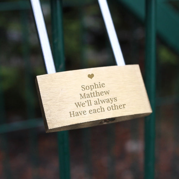 Personalised Heart Design Padlock - Any Message
