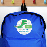 Personalised Children’s Be Roarsome Dinosaur Blue Backpack