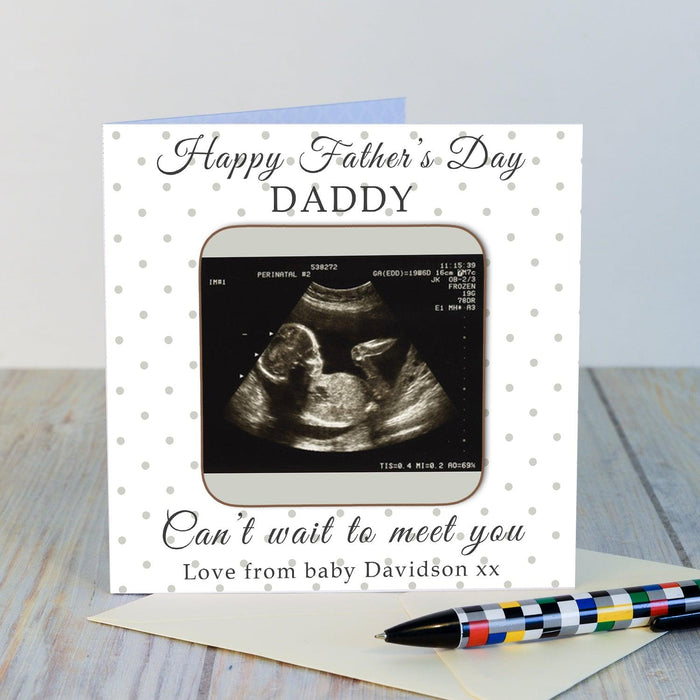 Personalised Father’s Day Coaster Card - Cant Wait To Meet You