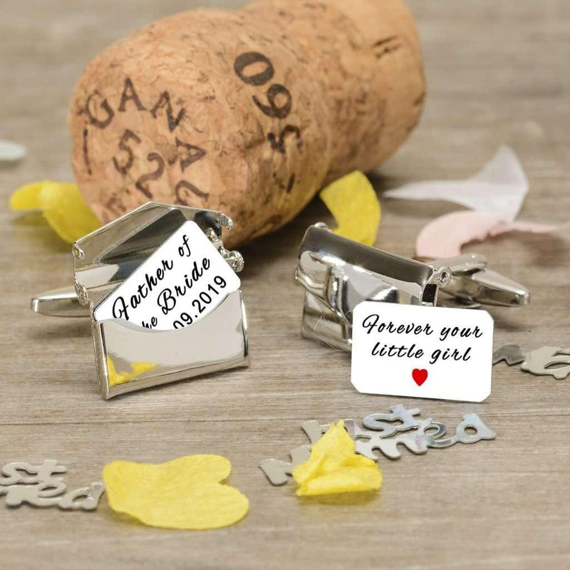 Personalised Father of the Bride Forever Your Little Girl Envelope Cufflinks - Myhappymoments.co.uk
