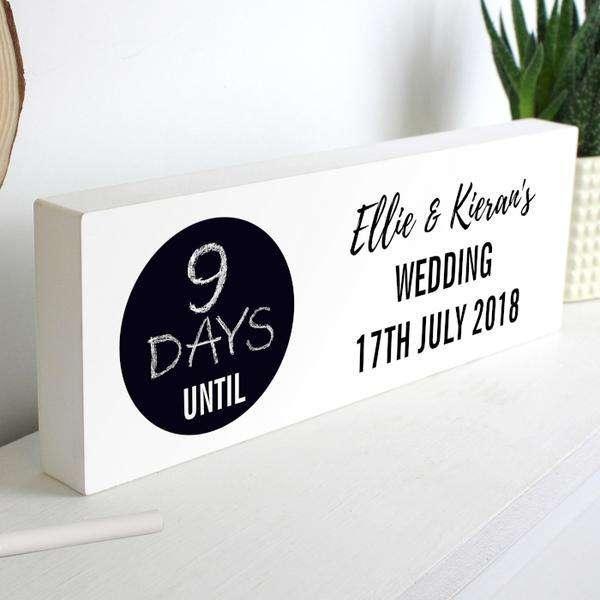 Personalised Countdown Wooden Block Sign - Myhappymoments.co.uk