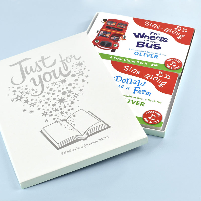 Personalised Wheels on Bus & Old Macdonald Sound Book Set - Myhappymoments.co.uk