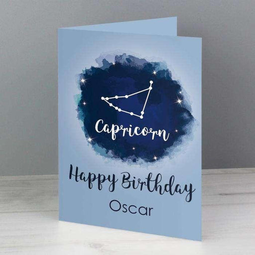 Personalised Capricorn Zodiac Star Sign Birthday Card (December 22nd - 19th January) - Myhappymoments.co.uk